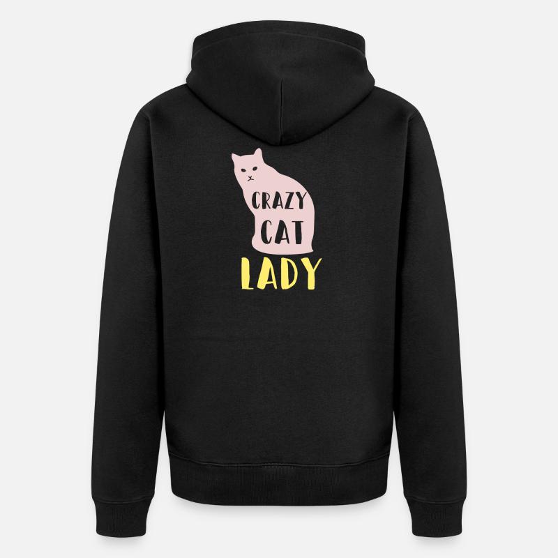 Crazy Cat Lady - Veste à capuche bio Premium Unisexe - noir
