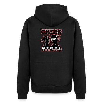 CHESS NINJA des joueurs d’échecs Ninja - Cadeau - Veste à capuche bio Premium Unisexe - noir - Dos - Nico (187cm)