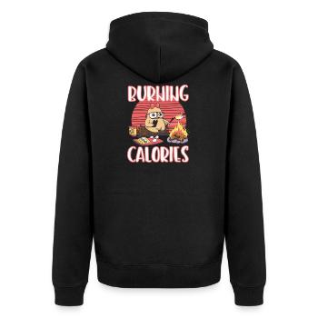 Calories Diet Sloth Funny Gift Lose Weight - Unisex Premium Organic Zip Hoodie - black - Back - Nico (187cm)