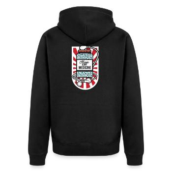 La musique est mon médicament - Veste à capuche bio Premium Unisexe - noir - Dos - Nico (187cm)