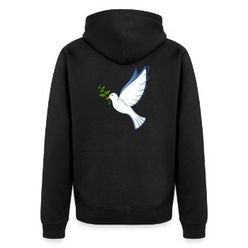 Colombe de la paix de la paix - Veste à capuche bio Premium Unisexe - noir - Dos - Nico (187cm)