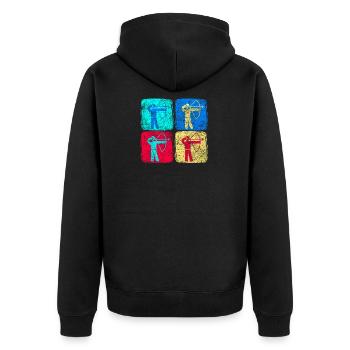 Bogenschütze Bogensport Geschenk Bogenschießen - Unisex Premium Bio Zip Hoodie - Schwarz - Hinten - Nico (187cm)