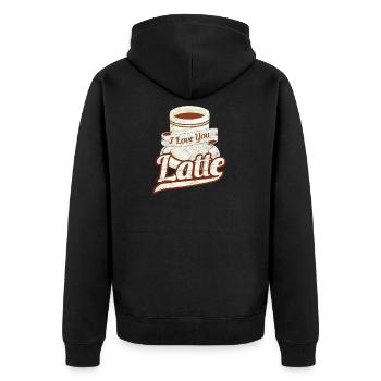 Je t'aime café au lait t-shirt, Je t'aime café - Veste à capuche bio Premium Unisexe - noir - Dos - Nico (187cm)