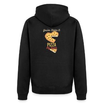 Les amateurs de cadeaux pour la fête de la Saint-Valentin Coeur Pizza - Veste à capuche bio Premium Unisexe - noir - Dos - Nico (187cm)