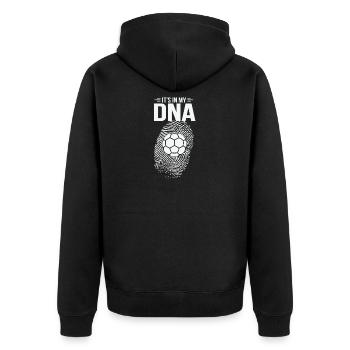 Hand ball C'est dans mon ADN cadeau - Veste à capuche bio Premium Unisexe - noir - Dos - Nico (187cm)