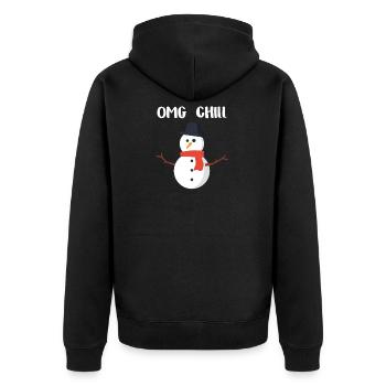 OMG Chill gift for Chill People - Unisex Premium Organic Zip Hoodie - black - Back - Nico (187cm)