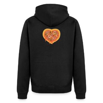 I Love Pizza Pizzaherz Geschenk Valentinstag Herz - Unisex Premium Bio Zip Hoodie - Schwarz - Hinten - Nico (187cm)