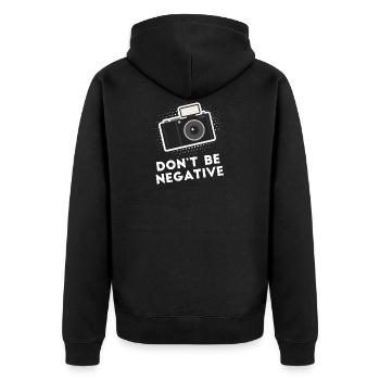 Fotograf - Kamera - Fotografieren - Geschenk - Unisex Premium Bio Zip Hoodie - Schwarz - Hinten - Nico (187cm)