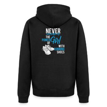 Laufen - Rennen - Jogging - Geschenk - Unisex Premium Bio Zip Hoodie - Schwarz - Hinten - Nico (187cm)