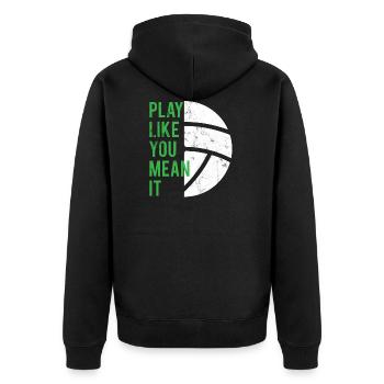Volley-ball T-shirt - cadeau - beach-volley - Veste à capuche bio Premium Unisexe - noir - Dos - Nico (187cm)