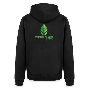 Powered by Plants - Unisex Premium Organic Zip Hoodie - black - Back - Nico (187cm)