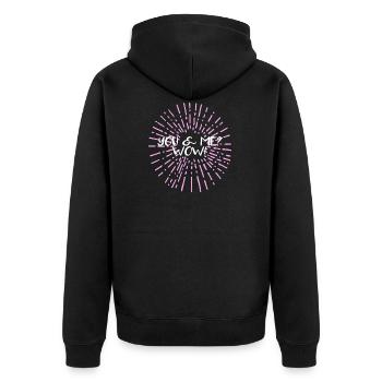 you and me wow valentines day gift - Unisex Premium Bio Zip Hoodie - Schwarz - Hinten - Nico (187cm)