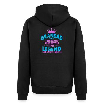 Grandad - Veste à capuche bio Premium Unisexe - noir - Dos - Nico (187cm)
