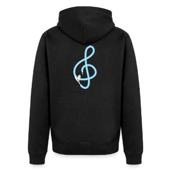 La musique est la clé - Musique - Son - Song - Paroles - Veste à capuche bio Premium Unisexe - noir - Dos - Nico (187cm)