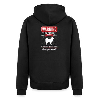 Finnish Lapphund shirt gift - Unisex Premium Organic Zip Hoodie - black - Back - Nico (187cm)