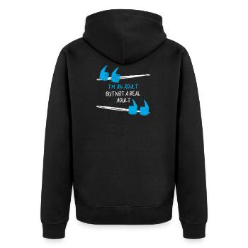Adult - Sarcasm - LOL - Gift - Funny - Unisex Premium Organic Zip Hoodie - black - Back - Nico (187cm)