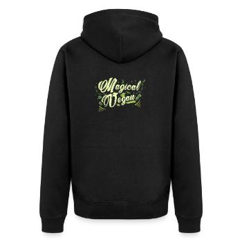 Vegan magique - végétalien magique - les droits des animaux - Veste à capuche bio Premium Unisexe - noir - Dos - Nico (187cm)