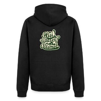 Oh du schöner Westerwald Wäller - Unisex Premium Bio Zip Hoodie - Schwarz - Hinten - Nico (187cm)