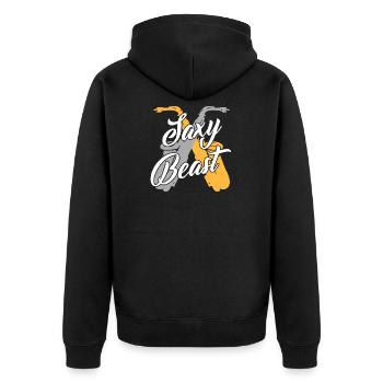 Saxy Beast cadeau saxophone saxophone saxophoniste - Veste à capuche bio Premium Unisexe - noir - Dos - Nico (187cm)