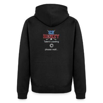 talent de hockey S'il vous plaît Attendez cadeau invite - Veste à capuche bio Premium Unisexe - noir - Dos - Nico (187cm)