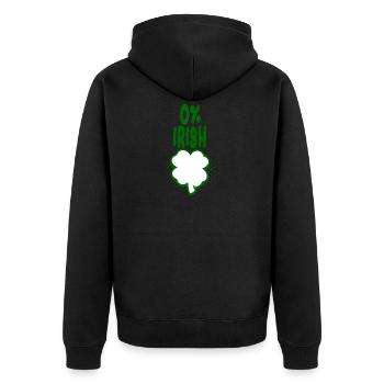 0% irlandais - T-shirt Fun - Cadeau - Veste à capuche bio Premium Unisexe - noir - Dos - Nico (187cm)