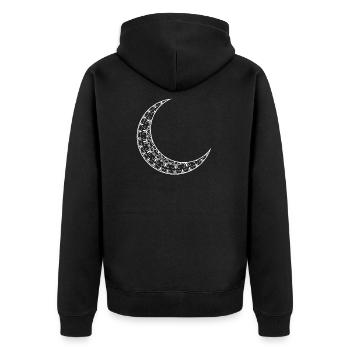 Croissant de lune cadeau Mandala ciel étoilé - Veste à capuche bio Premium Unisexe - noir - Dos - Nico (187cm)