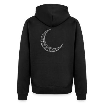 Crescent Moon Mandala Gift Full Moon Crescent - Unisex Premium Organic Zip Hoodie - black - Back - Nico (187cm)