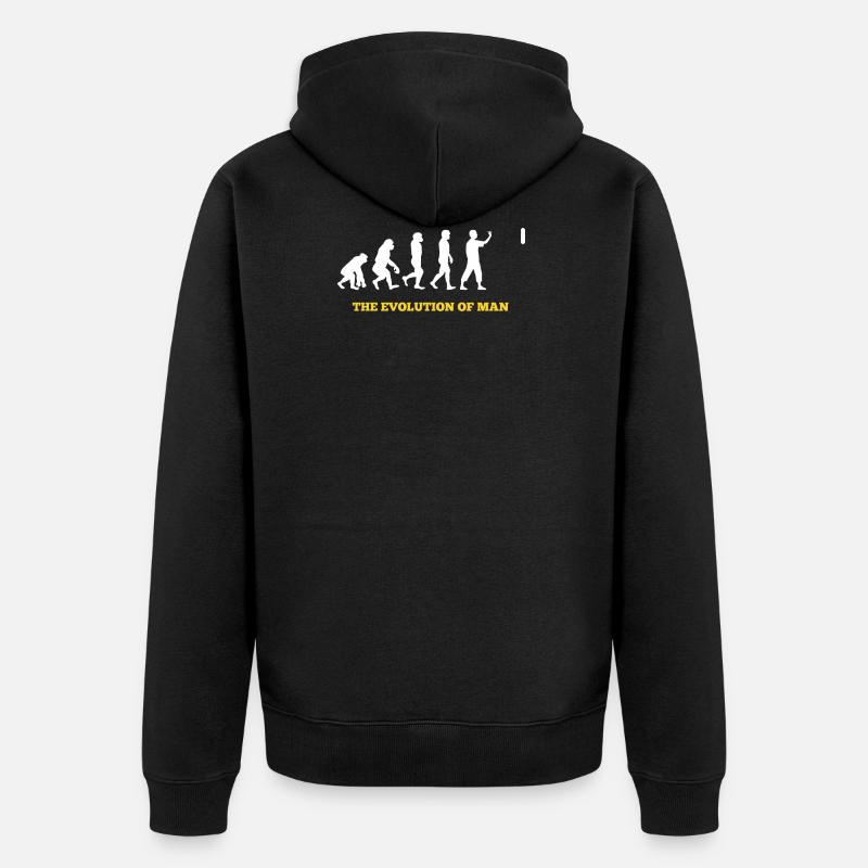 Darts - Evolution - Funny - Gift - Unisex Premium Organic Zip Hoodie - black