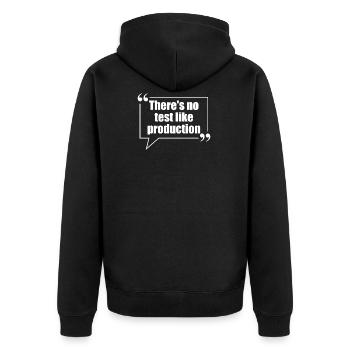 Programmierer, Software, Informatik, Developer - Unisex Premium Bio Zip Hoodie - Schwarz - Hinten - Nico (187cm)