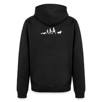 Border Collie Gifts Grow Evolution Woman - Unisex Premium Organic Zip Hoodie - black - Back - Nico (187cm)