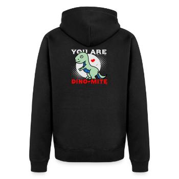 Vous êtes Dino-Mite - sort Dino - amour - Veste à capuche bio Premium Unisexe - noir - Dos - Nico (187cm)
