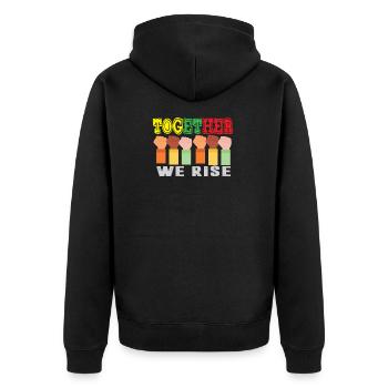 Together We Rise Funny TogetherWeRise - Veste à capuche bio Premium Unisexe - noir - Dos - Nico (187cm)