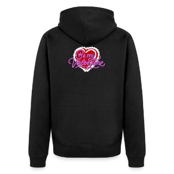 Magasin Be My Valentine coeur rouge Conception cadeau - Veste à capuche bio Premium Unisexe - noir - Dos - Nico (187cm)