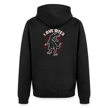 Magasin Morsures d'amour Conception mignonne de dinosaure - Veste à capuche bio Premium Unisexe - noir - Dos - Nico (187cm)