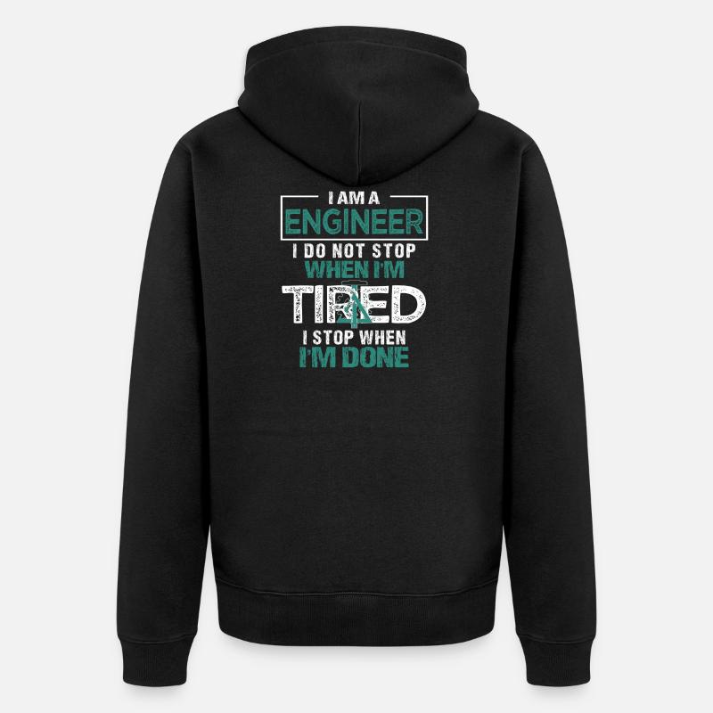 Engineer or engineer - Unisex Premium Organic Zip Hoodie - black