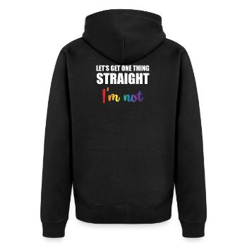 Gay - Gay - Gay Pride - Cadeau - Fierté - Veste à capuche bio Premium Unisexe - noir - Dos - Nico (187cm)