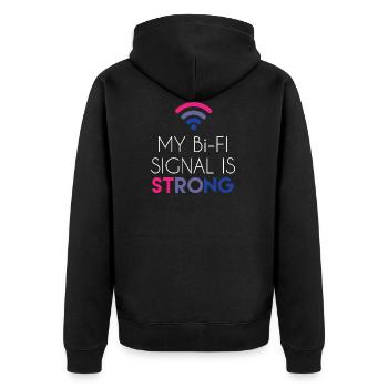 Bi-Fi - Bisexual - Gay Pride - Bi - Gift - Unisex Premium Organic Zip Hoodie - black - Back - Nico (187cm)