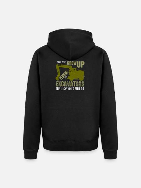 excavator - Unisex Premium Organic Zip Hoodie - black