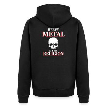 Heavy Metal - C'est ma religion - nation headbang - Veste à capuche bio Premium Unisexe - noir - Dos - Nico (187cm)