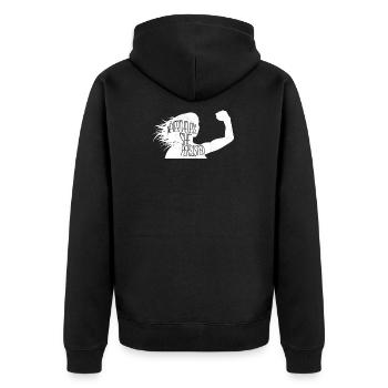 Cadeau féminin féministe forte féministe - Veste à capuche bio Premium Unisexe - noir - Dos - Nico (187cm)
