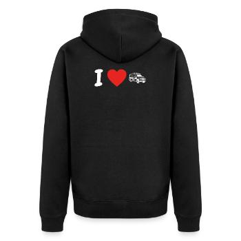 Ich liebe love krankenwagen ambulanz png - Unisex Premium Bio Zip Hoodie - Schwarz - Hinten - Nico (187cm)