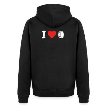 I love love drum drum dr png - Unisex Premium Organic Zip Hoodie - black - Back - Nico (187cm)