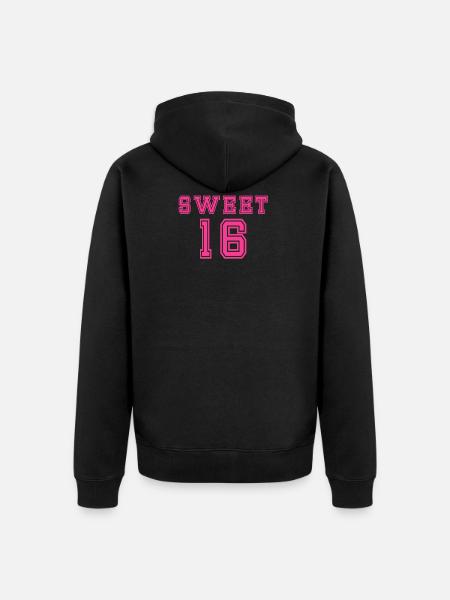 Süßes 16 T-Shirt - Unisex Premium Bio Zip Hoodie - Schwarz
