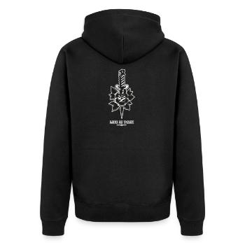 Tattoo Black Work Old School Dagger Rose Shirt - Unisex Premium Organic Zip Hoodie - black - Back - Nico (187cm)