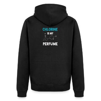 Funny chlorine float t-shirt gift - Unisex Premium Organic Zip Hoodie - black - Back - Nico (187cm)