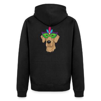 I love Great Dane gift Carnival Faschin - Unisex Premium Organic Zip Hoodie - black - Back - Nico (187cm)