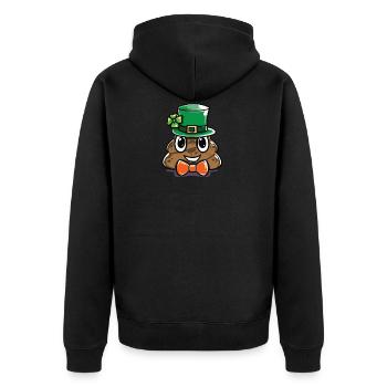 St Patricks tenue jour bière cadeau Irlande Merde - Veste à capuche bio Premium Unisexe - noir - Dos - Nico (187cm)