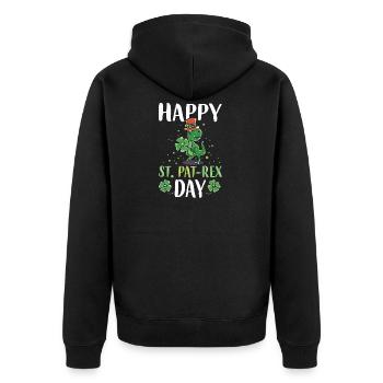 jour St Patricks bière cadeau de dinosaure T-Rex - Veste à capuche bio Premium Unisexe - noir - Dos - Nico (187cm)