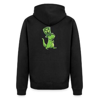 St Patricks tenue de jour T-Rex cadeau Bière Irlande - Veste à capuche bio Premium Unisexe - noir - Dos - Nico (187cm)