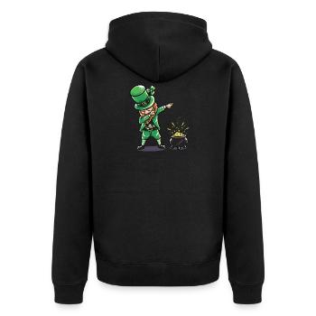 St Patricks tenue de jour T-Rex cadeau Bière Irlande - Veste à capuche bio Premium Unisexe - noir - Dos - Nico (187cm)
